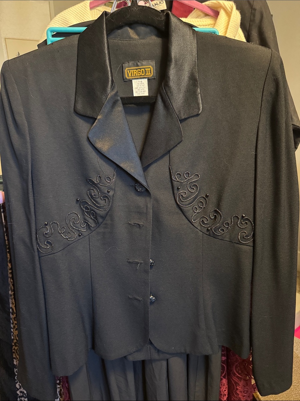 Vintage Virgo II Black Beaded Dress Blazer